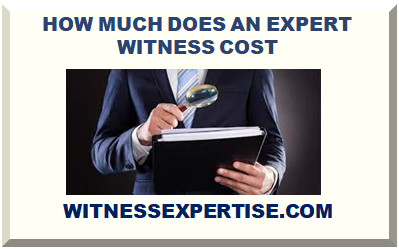 COSTS OF AN EXPERT WITNESS? HOW MUCH DOES AN EXPERT WITNESS COST?