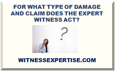 FOR WHAT TYPE OF DAMAGE AND CLAIM DOES THE EXPERT WITNESS ACT?