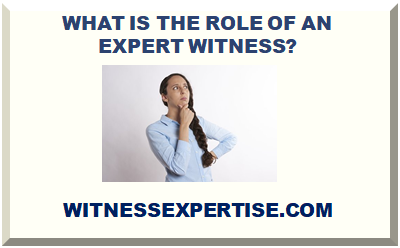 WHAT IS THE ROLE OF AN EXPERT WITNESS?